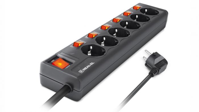 Фільтр живлення REAL-EL RS-6 Extra 3 м чорний