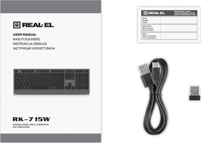 Клавіатура бездротова REAL-EL RK-715W