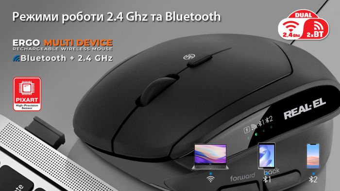 Миша бездротова REAL-EL RM-490W Black