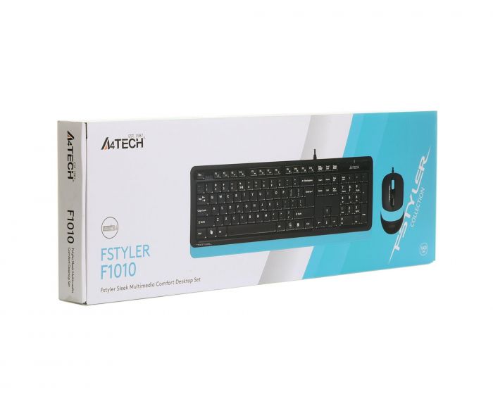 Комплект (клавіатура, миша) A4Tech F1010 Black/Blue