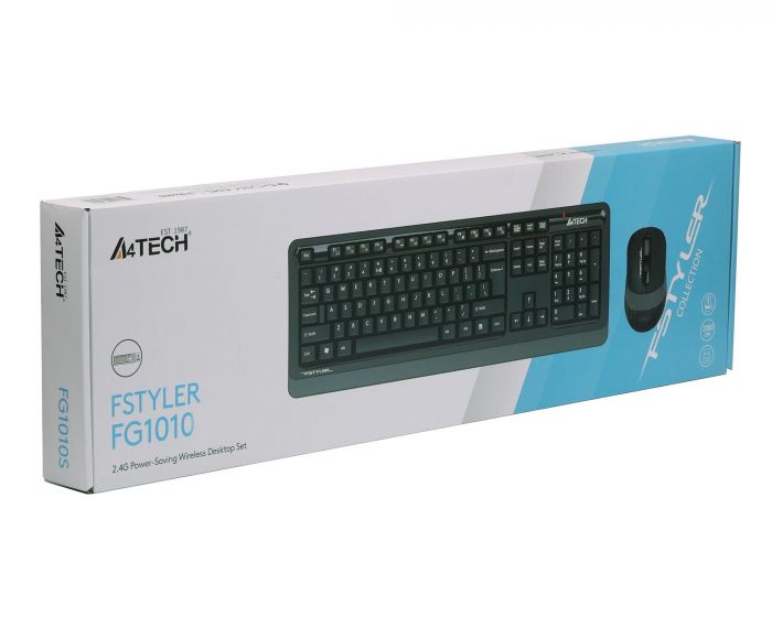 Комплект (клавіатура, миша) бездротовий A4Tech FG1010 Black/Grey