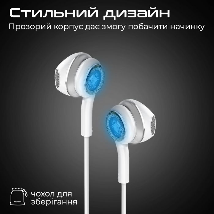 Гарнітура Promate LumiBuds-C Silver