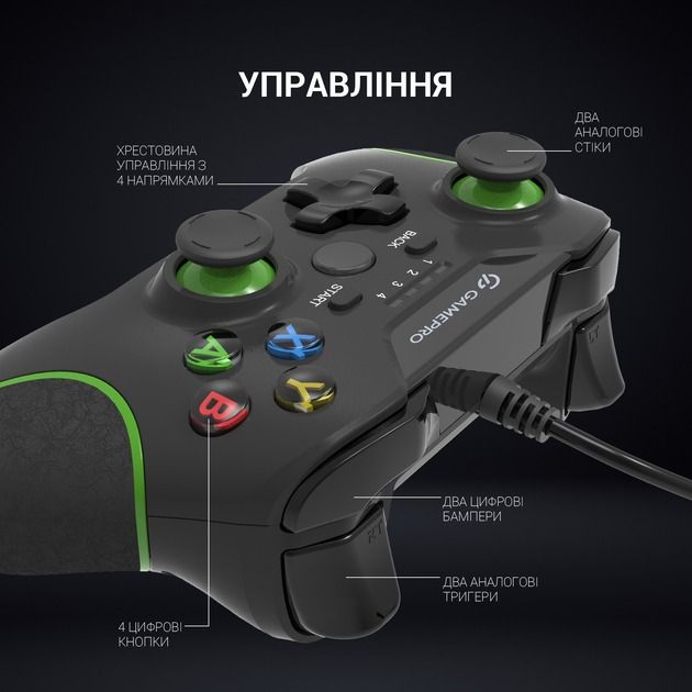 Геймпад GamePro MG450B Black/Green