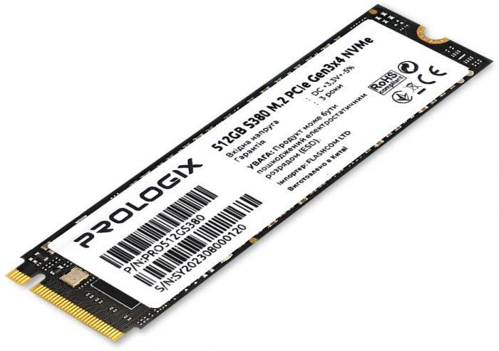 Накопичувач SSD  512GB Prologix S380 M.2 2280 PCIe 3.0 x4 NVMe TLC (PRO512GS380)_акція