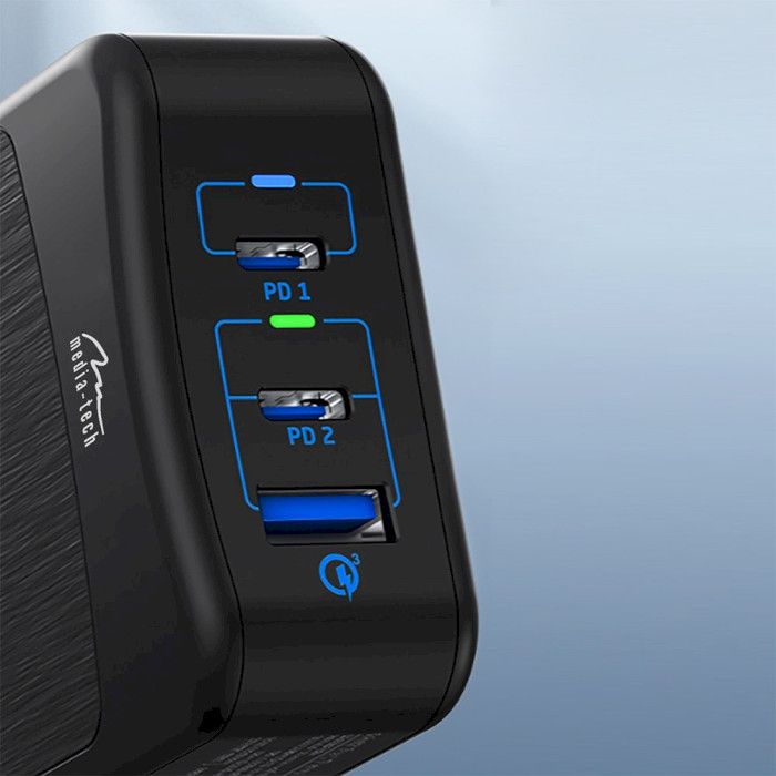 Мережевий зарядний пристрій Media-Tech MT6252 65W Black 