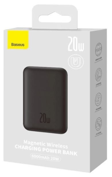 Універсальна мобільна батарея Baseus MagSafe 6000mAh 15W Black (PPCX02001)