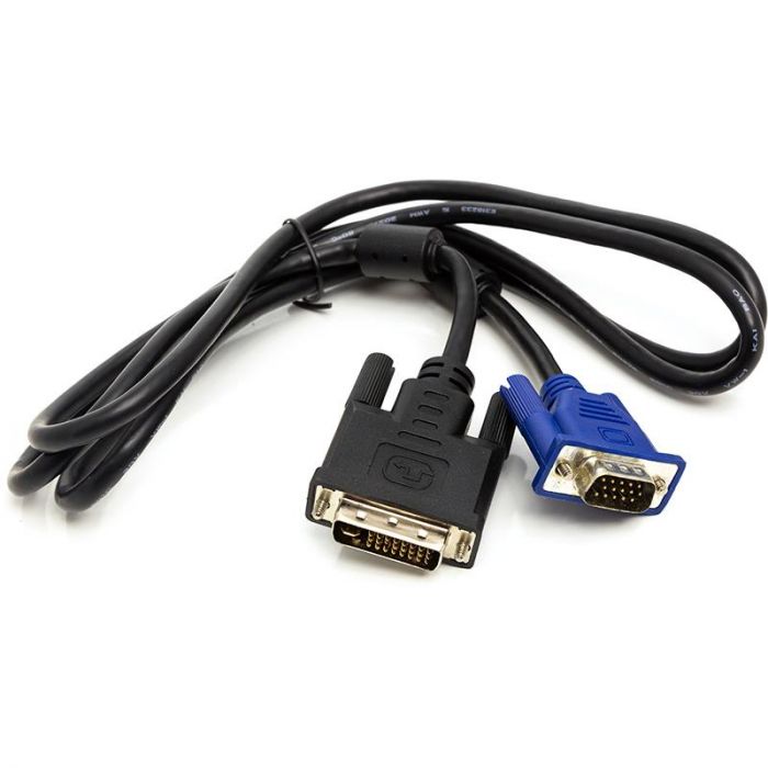 Адаптер PowerPlant (CA911981) DVI-D (М)-VGA(М), 1 м, чорний