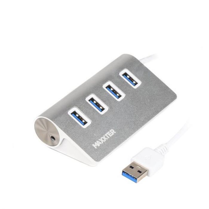 USB-хаб Maxxter 4 ports Silver (HU3A-4P-01)