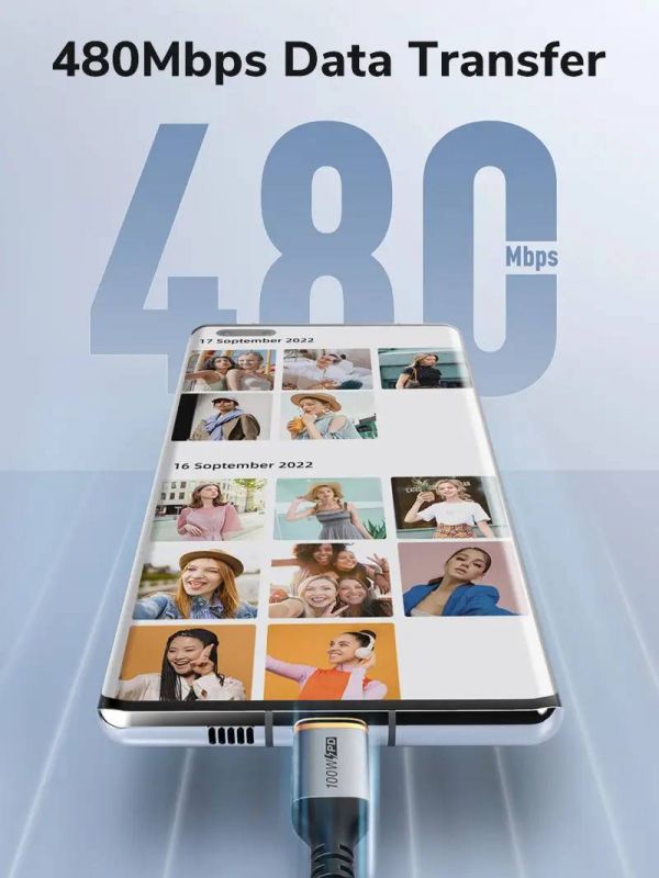 Кабель Cabletime USB Type-C - USB Type-C (M/M) PD 100W, 1 м, Black (CU03L)