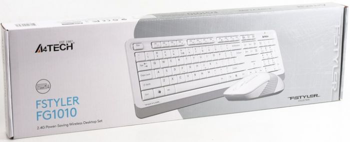 Комплект (клавіатура, мишка) бездротовий A4Tech Fstyler FG1010 White