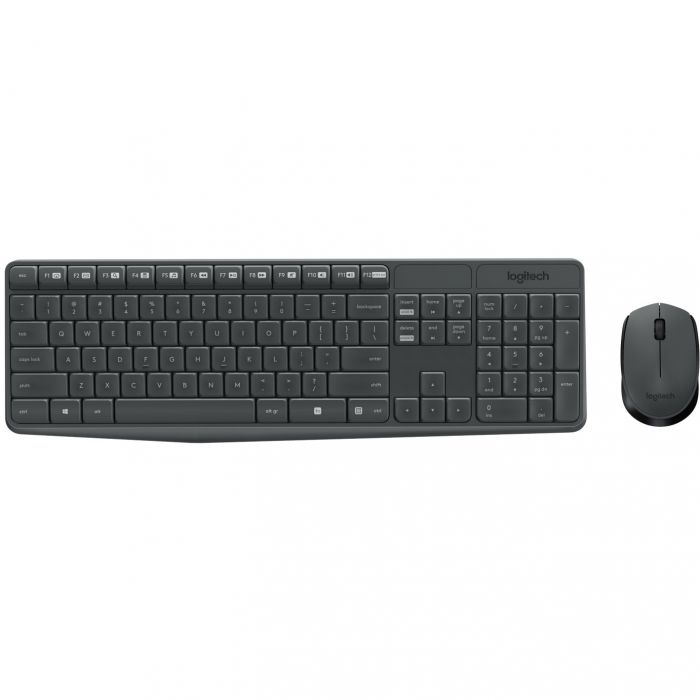 Комплект (клавіатура, мишка) бездротовий Logitech MK235 ENG/UKR Grey (920-007931)