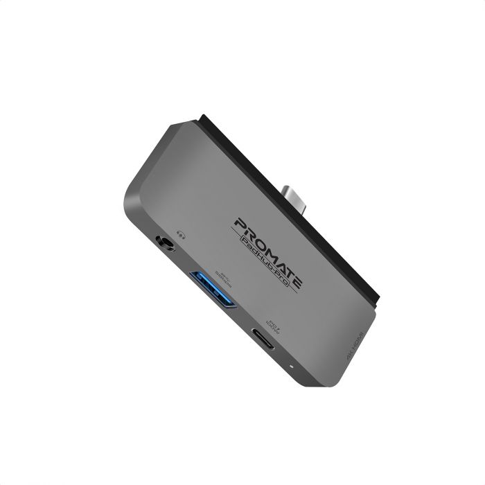 Концентратор USB Type-C Promate PadHub-Pro 4 in 1 Grey