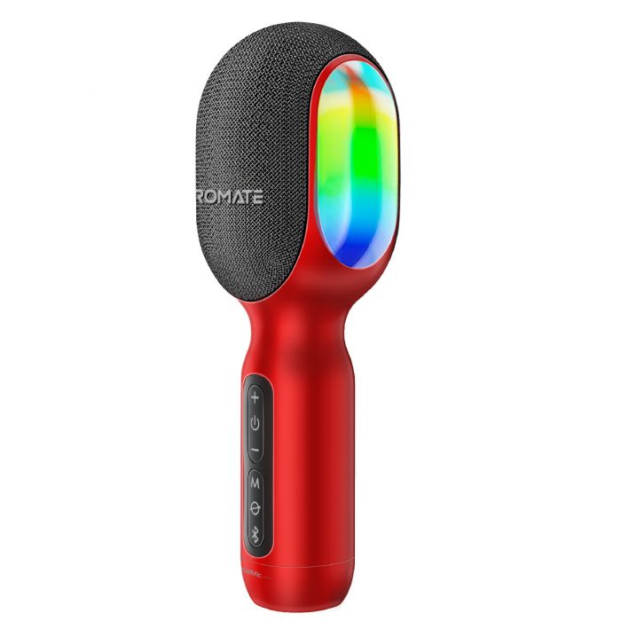 Мікрофон для караоке Promate VocalMic Bluetooth LED Red (vocalmic.red)