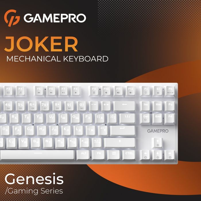 Клавіатура GamePro Genesis Joker MK124W Outemu Red Swithes USB White