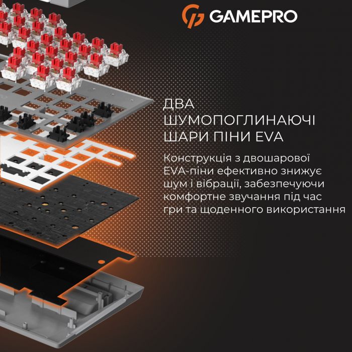 Клавіатура GamePro Genesis Metallic MK144G Outemu Red Swithes USB Gray