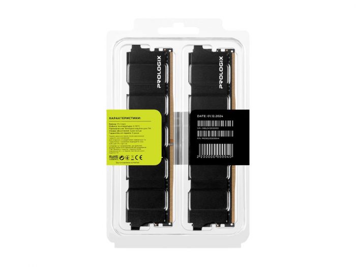 Модуль пам`ятi DDR4 2x8GB/3200 Prologix Black (PRO16GB3200B4K)