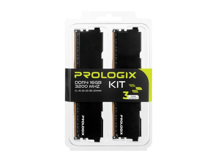 Модуль пам`ятi DDR4 2x8GB/3200 Prologix Black (PRO16GB3200B4K)