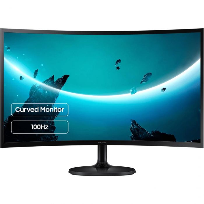 Монiтор Samsung 24" Essential S3 LS24D360 (LS24D360GAIXCI) VA Black Curved 100Hz