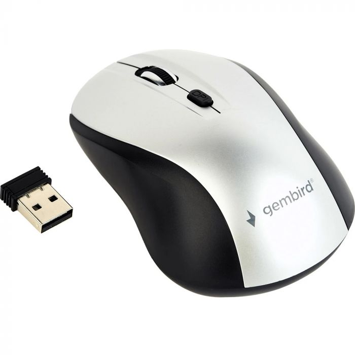 Миша бездротова Gembird MUSW-4B-02-BS Black/Silver