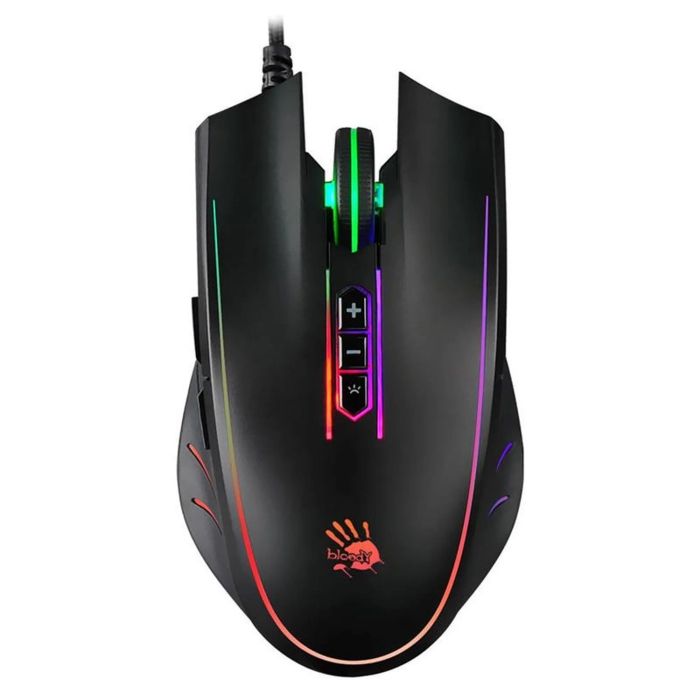 Миша Bloody Q81 Neon XGlide Curve Black