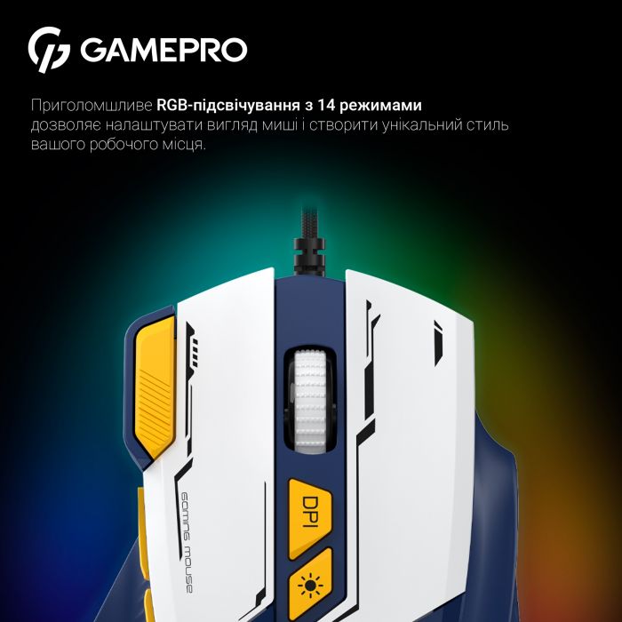 Миша GamePro GM300BL Blue-White