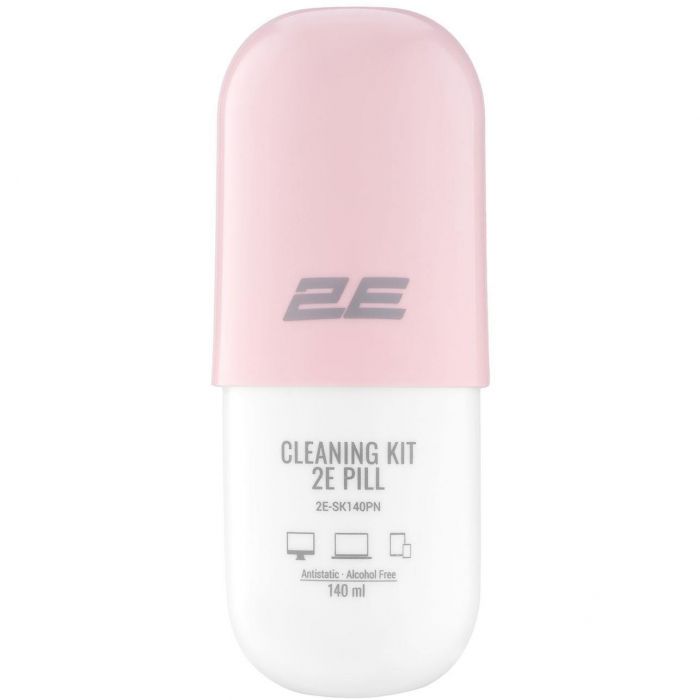 Набір для чищення 2E Pill (2E-SK140PN) LED/LCD + серветка 20х20 см White/Pink