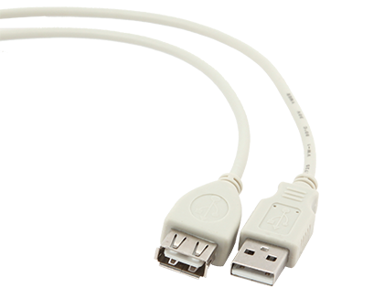 Кабель Cablexpert USB - USB V 2.0 (M/F), 0.75 м, білий (CC-USB2-AMAF-75CM/300)