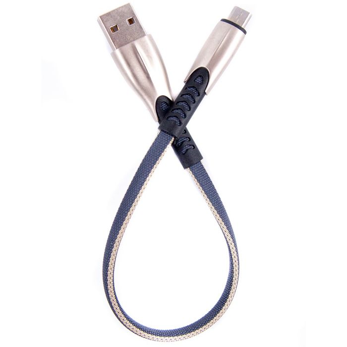 Кабель Dengos USB - microUSB (M/M) 0.25 м Grey (PLS-M-SHRT-PLSK-GREY)