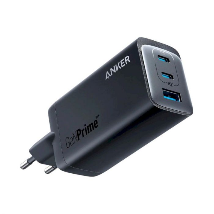 Мережевий зарядний пристрій Anker PowerPort 737 GaNPrime 120W 2xUSB Type-C, USB Type-A Black (A2148313)