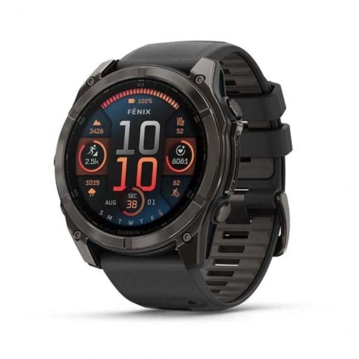 Смарт-годинник Garmin Fenix 8 51mm AMOLED Sapphire Carbon Gray DLC Titanium with Black Silicone (010-02905-63)