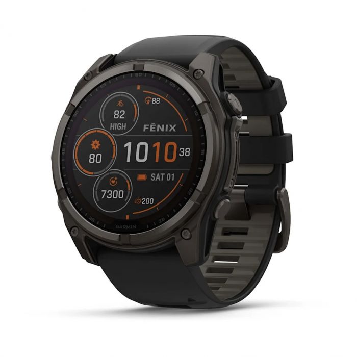 Смарт-годинник Garmin Fenix 8 51mm Sapphire Solar Carbon Gray DLC Titanium with Black Silicone (010-02907-70)