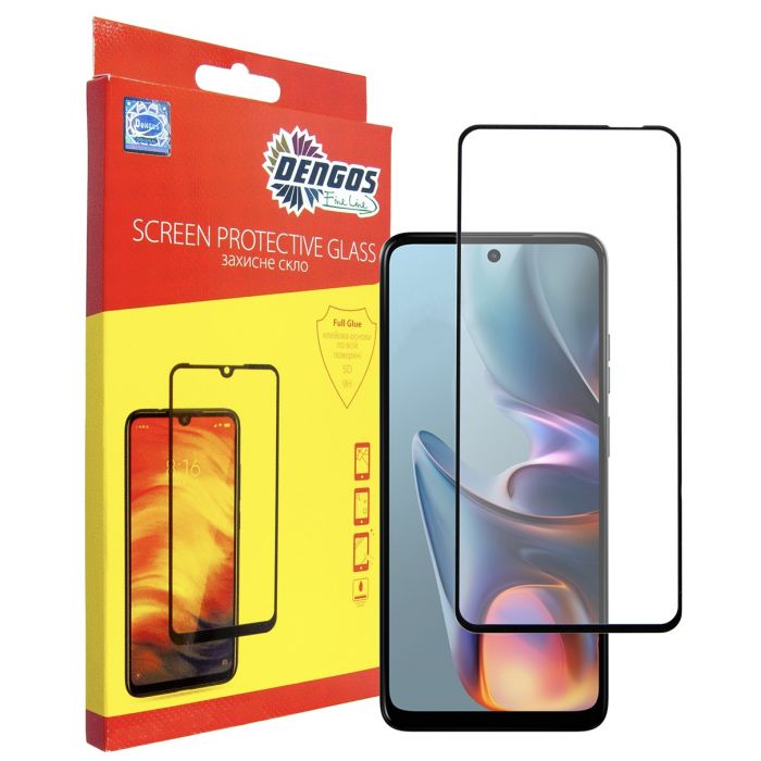 Захисне скло Dengos для Motorola E15 Black Full Glue (TGFG-421)