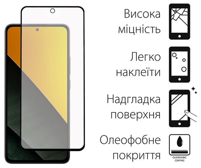 Захисне скло Dengos для Poco M7 Pro 5G Black Full Glue (TGFG-423)