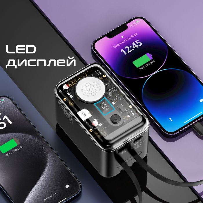 Універсальна мобільна батарея Promate Mavrix-20 20000mAh 65W Black