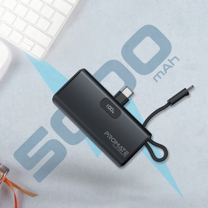 Універсальна мобільна батарея Promate Nanopack-5 5000mAh 20W Black (nanopack-5.black)