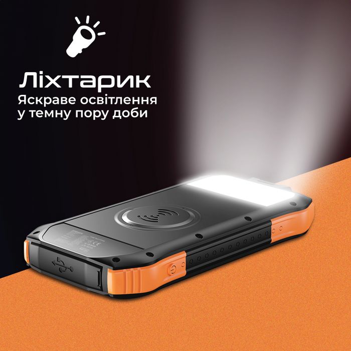 Універсальна мобільна батарея Promate SolarTank-10PDQi 10000mAh 20W Black (solartank-10pdqi.black)