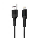 Кабель SkyDolphin S06L LED Smart Power USB - Lightning (M/M), 1 м, Black (USB-000554)
