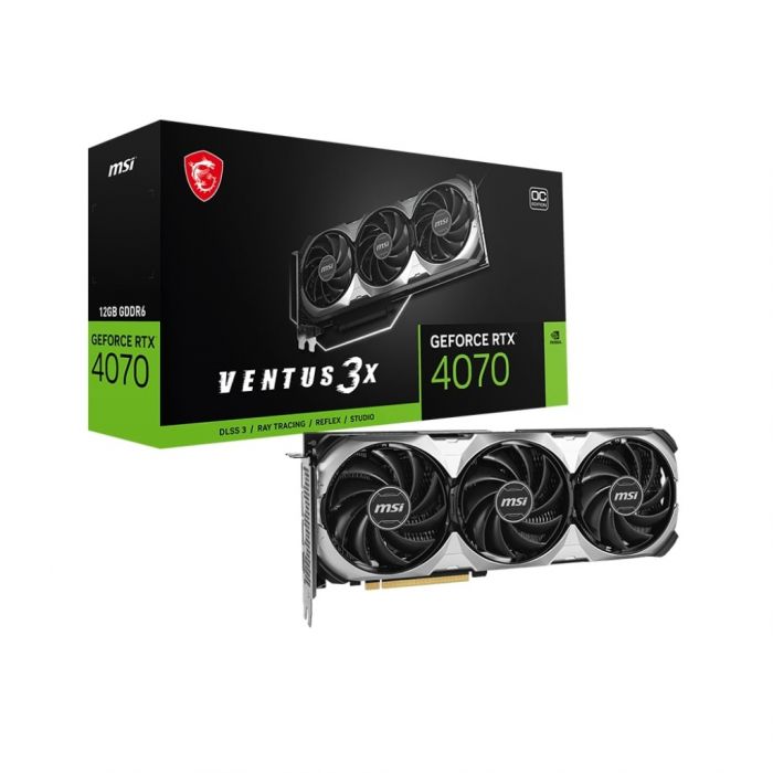 Відеокарта GF RTX 4070 12GB GDDR6X Ventus 3X E1 OC MSI (GeForce RTX 4070 VENTUS 3X E1 12G OC)