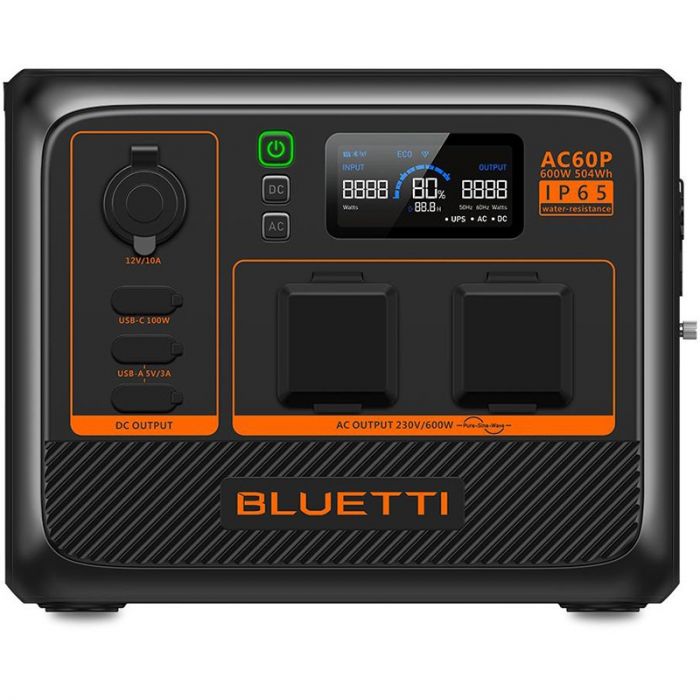 Зарядна станція Bluetti AC60P, 504Wh, 600W, LiFePO4, IP65