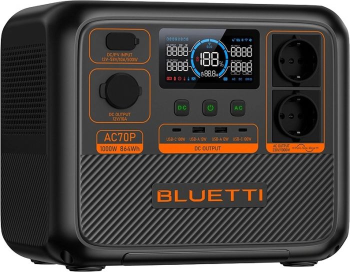 Зарядна станція Bluetti AC70P, 864Wh, 1000W, LiFePO4