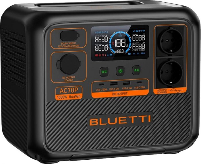 Зарядна станція Bluetti AC70P, 864Wh, 1000W, LiFePO4