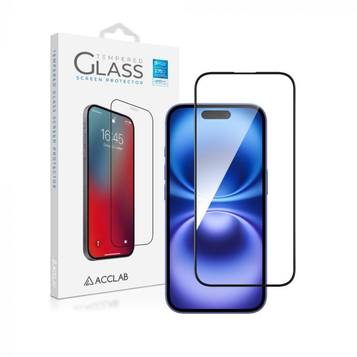 Захисне скло ACCLAB Full Glue для Apple iPhone 16 Black (1283126593253)