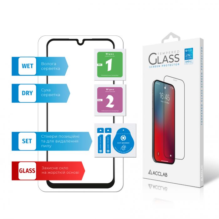 Захисне скло ACCLAB Full Glue для Samsung Galaxy A25 SM-A256 5G Black (1283126573965)