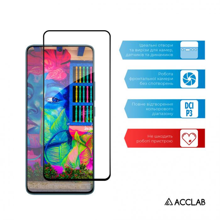 Захисне скло ACCLAB Full Glue для Xiaomi Redmi Note 13 Pro 5G Black (1283126583803)